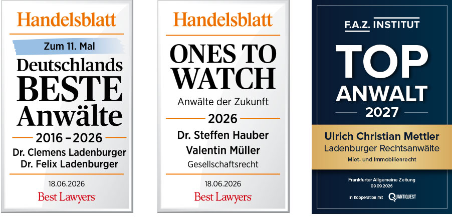 Handelsblatt Auszeichnung 2026 - TOP Anwalt 2027 (F.A.Z. Institute)